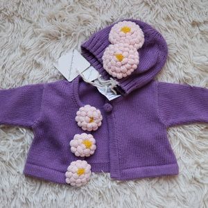 nwt Lemon Loves Layette Cardigan/Hat